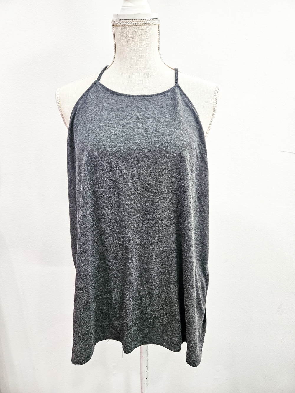 Women's Charcoal Halter Tank Top XL